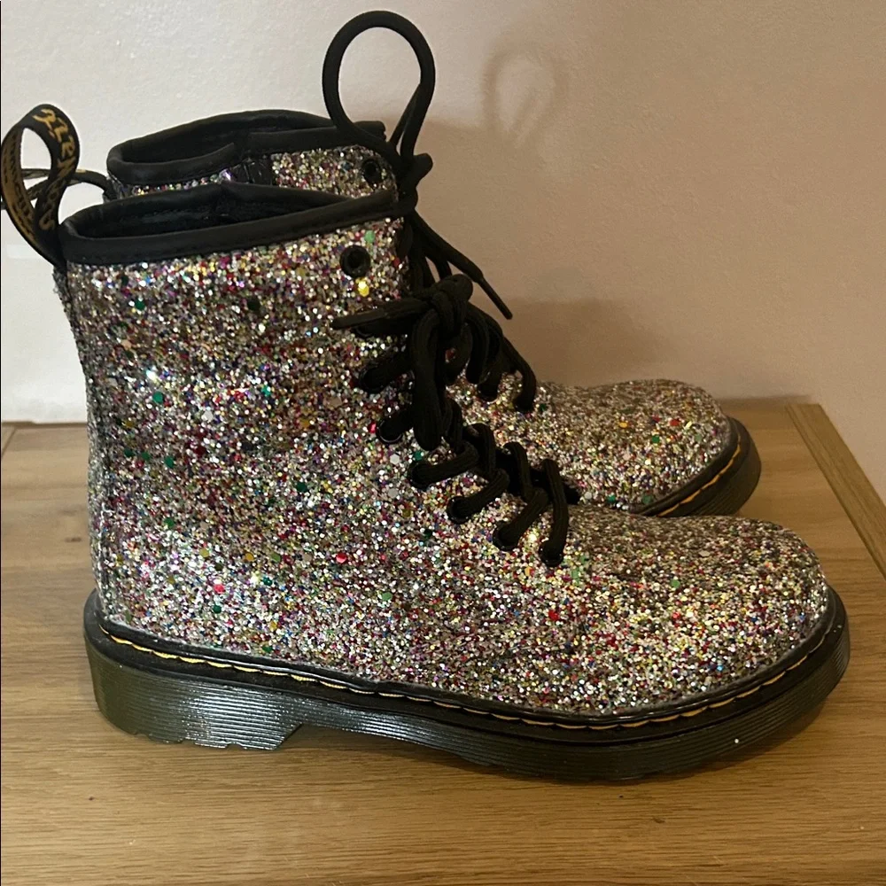 Dr. Martens Girls Sparkle Combat Boots - Glitter Boots